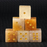 6-Sided Digital Game Dice 16mm Natural Stone D6 Gem Dice Set Healing Crystal Quartz for DND RPG Table Board Game or TeachingMath