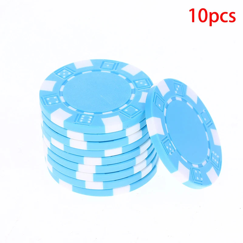 10 Pcs ABS Plastic   Casino Texas Hold'em  Metal Coins 11.5g   Game Chip Set Accessories