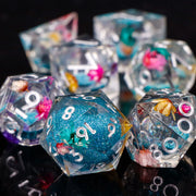 Resin Dice Set Sharp Edge Dice Handmade Resin D&D Dice Set for Dungeons and Dragons Gifts Digital Dice D20 Dice