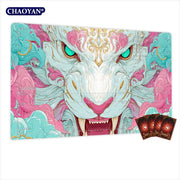 Fantasy White Beast TCG Playmat Magic Card Battle Mat Non-Slip Durable 35X60CM Commander playmat Board Game Mat for TCG Card Pad
